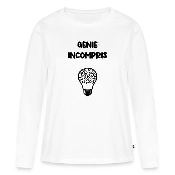 Génie incompris - T-shirt manches longues Premium bio Femme - blanc - Devant - Julia (174cm)