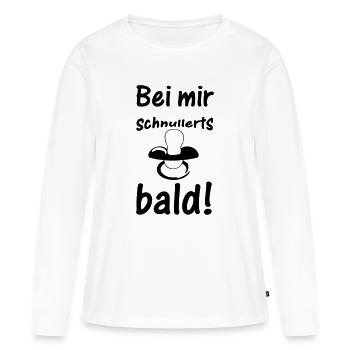 Schnuller Baby Kind Geburt Schwanger Geschenk - Frauen Premium Bio Langarmshirt - Weiß - Vorne - Julia (174cm)