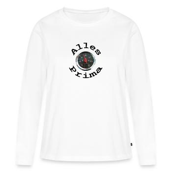 Alles Prima, Hercules Prima 5, 25 km/h, Mofa - Frauen Premium Bio Langarmshirt - Weiß - Vorne - Julia (174cm)