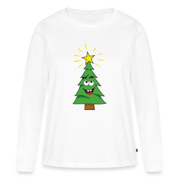 Weihnachtsbaum - Frauen Premium Bio Langarmshirt - Weiß - Vorne - Julia (174cm)