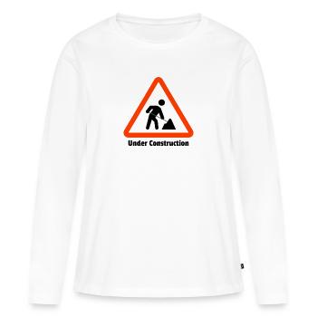 Excavation pit warning sign illustration - Women's Premium Organic Long Sleeve Shirt - white - Front - Julia (174cm)