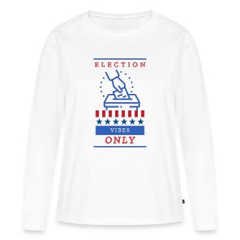 Ambiance électorale : conception des urnes - T-shirt manches longues Premium bio Femme - blanc - Devant - Julia (174cm)