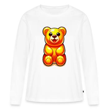 Nounours - T-shirt manches longues Premium bio Femme - blanc - Devant - Julia (174cm)
