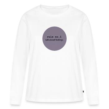 Parler de sentiments 5 - T-shirt manches longues Premium bio Femme - blanc - Devant - Julia (174cm)