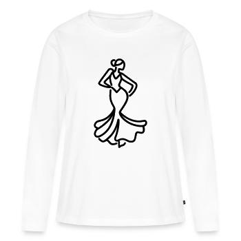 flamenco - T-shirt manches longues Premium bio Femme - blanc - Devant - Julia (174cm)