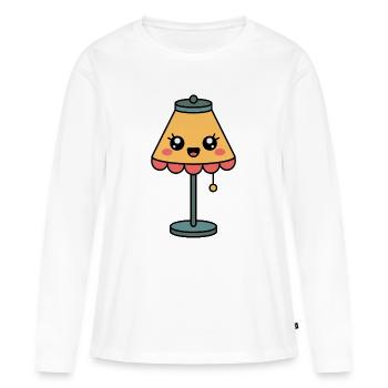 Lampe Lampe de table Comique mignonne - T-shirt manches longues Premium bio Femme - blanc - Devant - Julia (174cm)