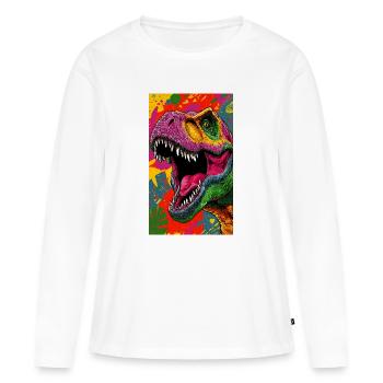dinosaur - Women's Premium Organic Long Sleeve Shirt - white - Front - Julia (174cm)