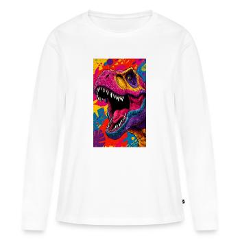 dinosaur - Women's Premium Organic Long Sleeve Shirt - white - Front - Julia (174cm)