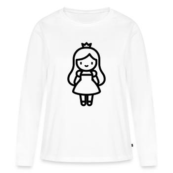 princesse - T-shirt manches longues Premium bio Femme - blanc - Devant - Julia (174cm)