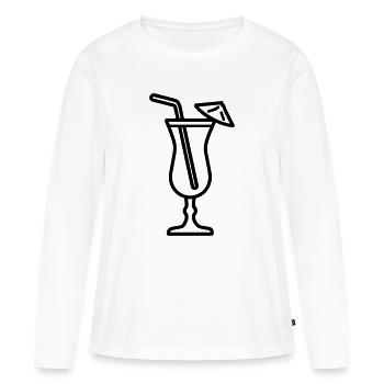 cocktail - T-shirt manches longues Premium bio Femme - blanc - Devant - Julia (174cm)