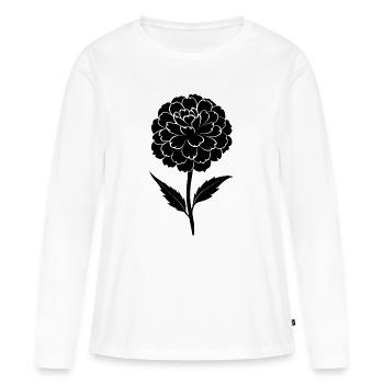 Fleur de souci - T-shirt manches longues Premium bio Femme - blanc - Devant - Julia (174cm)