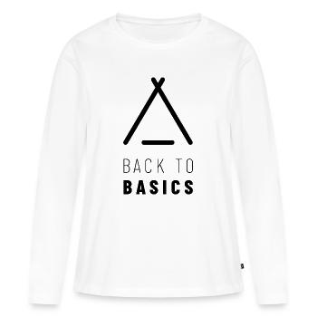 Back to Basics | Camping & Bushcraft | Tent - Women's Premium Organic Long Sleeve Shirt - white - Front - Julia (174cm)