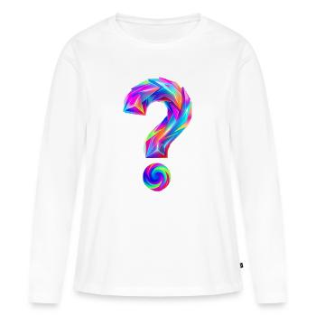 Fragezeichen - Frauen Premium Bio Langarmshirt - Weiß - Vorne - Julia (174cm)