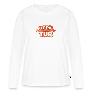 auf einer Reise - Frauen Premium Bio Langarmshirt - Weiß - Vorne - Julia (174cm)
