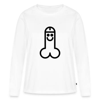 pénis masculin - T-shirt manches longues Premium bio Femme - blanc - Devant - Julia (174cm)