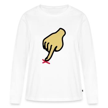 zeigen Kreuz - hier 3 - Frauen Premium Bio Langarmshirt - Weiß - Vorne - Julia (174cm)
