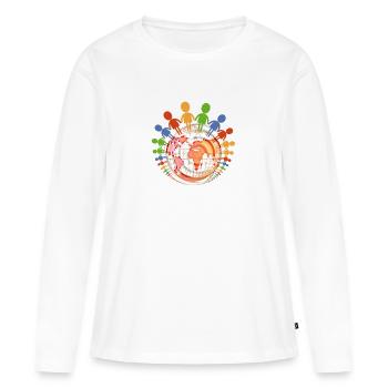 Gegen Rassismus - Frauen Premium Bio Langarmshirt - Weiß - Vorne - Julia (174cm)
