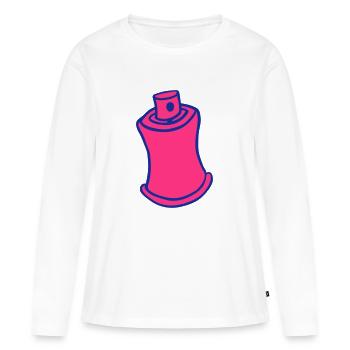bombe de peinture aérosol retro vintage paint hip - T-shirt manches longues Premium bio Femme - blanc - Devant - Julia (174cm)