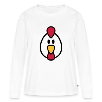 Poule - T-shirt manches longues Premium bio Femme - blanc - Devant - Julia (174cm)