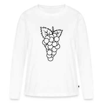Fruits fruits raisins - T-shirt manches longues Premium bio Femme - blanc - Devant - Julia (174cm)
