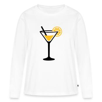 Cocktail - T-shirt manches longues Premium bio Femme - blanc - Devant - Julia (174cm)