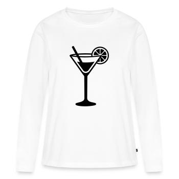 Cocktail - T-shirt manches longues Premium bio Femme - blanc - Devant - Julia (174cm)