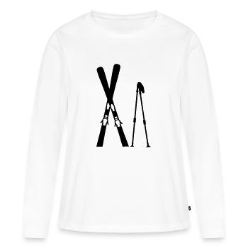 Ski - Frauen Premium Bio Langarmshirt - Weiß - Vorne - Julia (174cm)