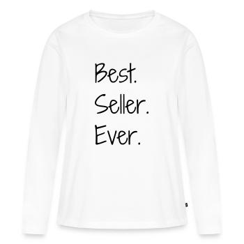Vendeur / Vendeuse / Magasin / Métier / Job - T-shirt manches longues Premium bio Femme - blanc - Devant - Julia (174cm)