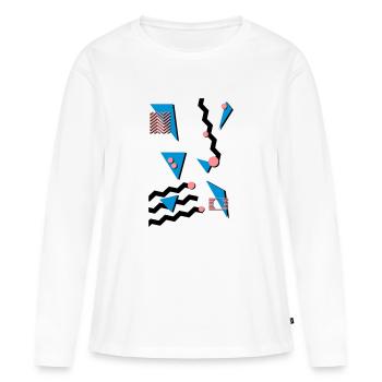 RETRO - T-shirt manches longues Premium bio Femme - blanc - Devant - Julia (174cm)
