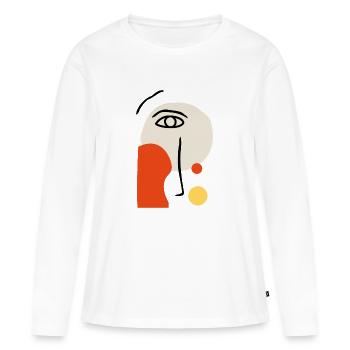 illustration abstrak - T-shirt manches longues Premium bio Femme - blanc - Devant - Julia (174cm)