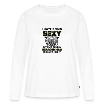 Bart - Frauen Premium Bio Langarmshirt - Weiß - Vorne - Julia (174cm)