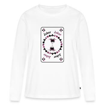 Joker Jolly Clown Girl Card Game Card - T-shirt manches longues Premium bio Femme - blanc - Devant - Julia (174cm)