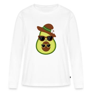 Chic à l’avocat - T-shirt manches longues Premium bio Femme - blanc - Devant - Julia (174cm)
