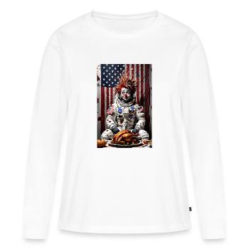 Thanksgiving #1 - T-shirt manches longues Premium bio Femme - blanc - Devant - Julia (174cm)