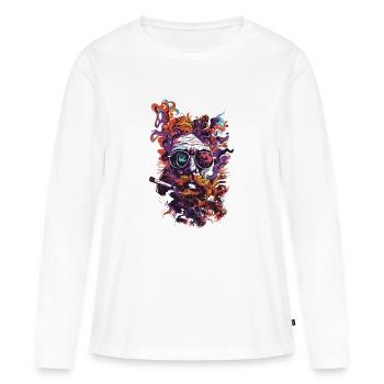 Fumer de l’herbe Cannabis Fumer du cannabis Trip Dream Joint - T-shirt manches longues Premium bio Femme - blanc - Devant - Julia (174cm)