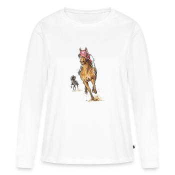 Seabiscuit - Frauen Premium Bio Langarmshirt - Weiß - Vorne - Julia (174cm)