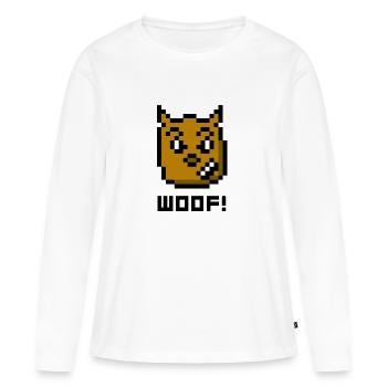 WOOF! - T-shirt manches longues Premium bio Femme - blanc - Devant - Julia (174cm)