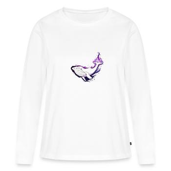 Wal Galaxy - Frauen Premium Bio Langarmshirt - Weiß - Vorne - Julia (174cm)
