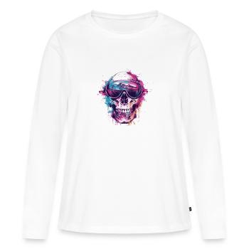 Ski Skull Masque de ski Skull - T-shirt manches longues Premium bio Femme - blanc - Devant - Julia (174cm)