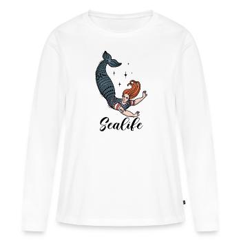 Sealife Nixe - Frauen Premium Bio Langarmshirt - Weiß - Vorne - Julia (174cm)