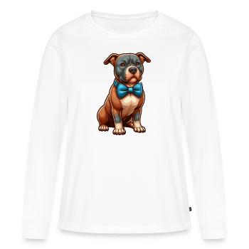 Pitbull le mignon - T-shirt manches longues Premium bio Femme - blanc - Devant - Julia (174cm)