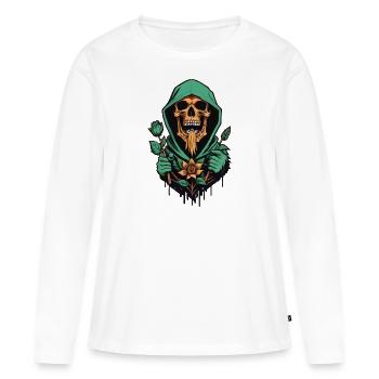 La mort dans le quartier - T-shirt manches longues Premium bio Femme - blanc - Devant - Julia (174cm)