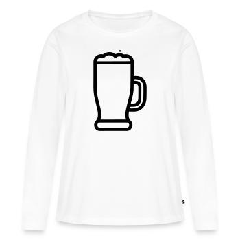Bière - T-shirt manches longues Premium bio Femme - blanc - Devant - Julia (174cm)
