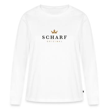 Logo original de la famille Sharp - T-shirt manches longues Premium bio Femme - blanc - Devant - Julia (174cm)