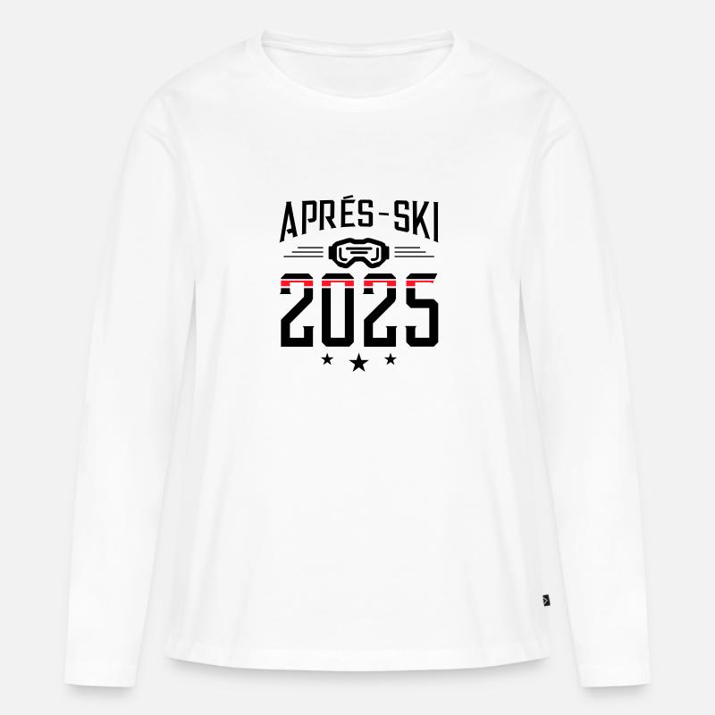Apres Ski 2025 - Frauen Premium Bio Langarmshirt - Weiß