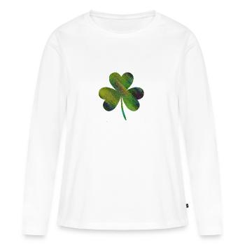 Glücksbringer - Frauen Premium Bio Langarmshirt - Weiß - Vorne - Julia (174cm)