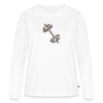 haltère - T-shirt manches longues Premium bio Femme - blanc - Devant - Julia (174cm)