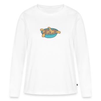Miel de petit déjeuner - T-shirt manches longues Premium bio Femme - blanc - Devant - Julia (174cm)