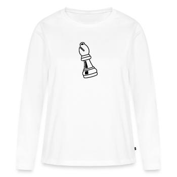 Pièce d'échecs évêque blanc - T-shirt manches longues Premium bio Femme - blanc - Devant - Julia (174cm)