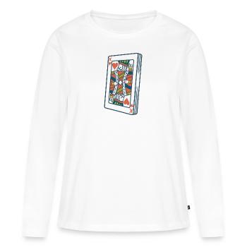 King card deck of cards - Women's Premium Organic Long Sleeve Shirt - white - Front - Julia (174cm)